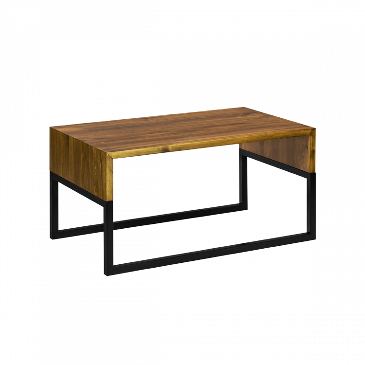 Designerski stolik kawowy z drewna i metalu