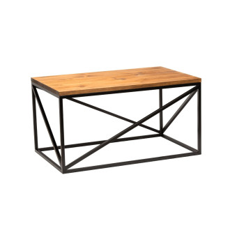 Prosty stolik z drewna i metalu