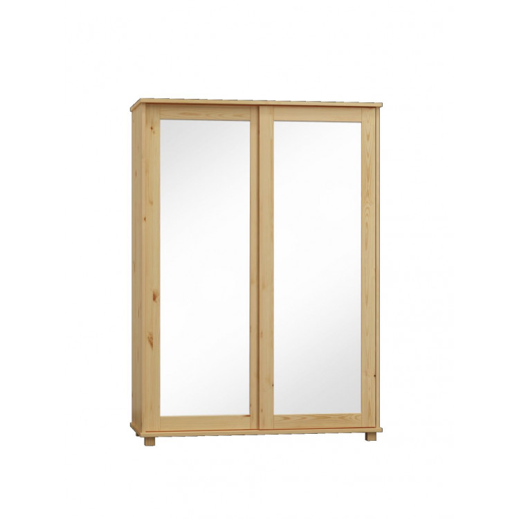 Dwudrzwiowa szafa sosnowa z lustrami w drzwiach