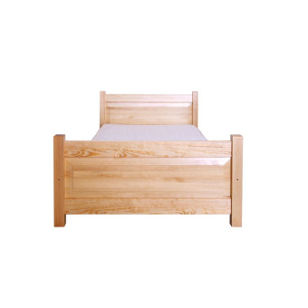 Jednoosobowe łóżko z drewna sosnowego