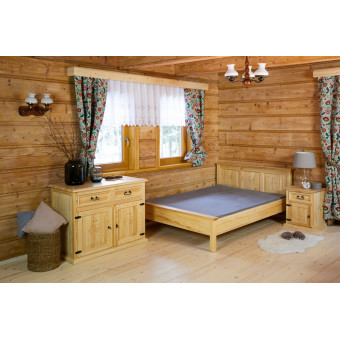 Łóżko drewniane w stylu góralskim