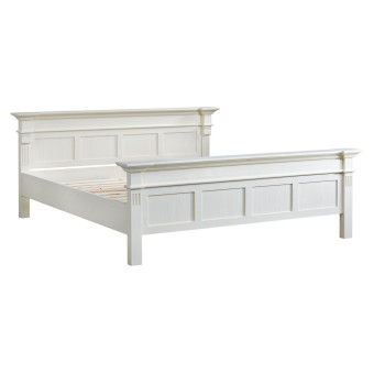 Stylowe białe łóżko drewniane - 200