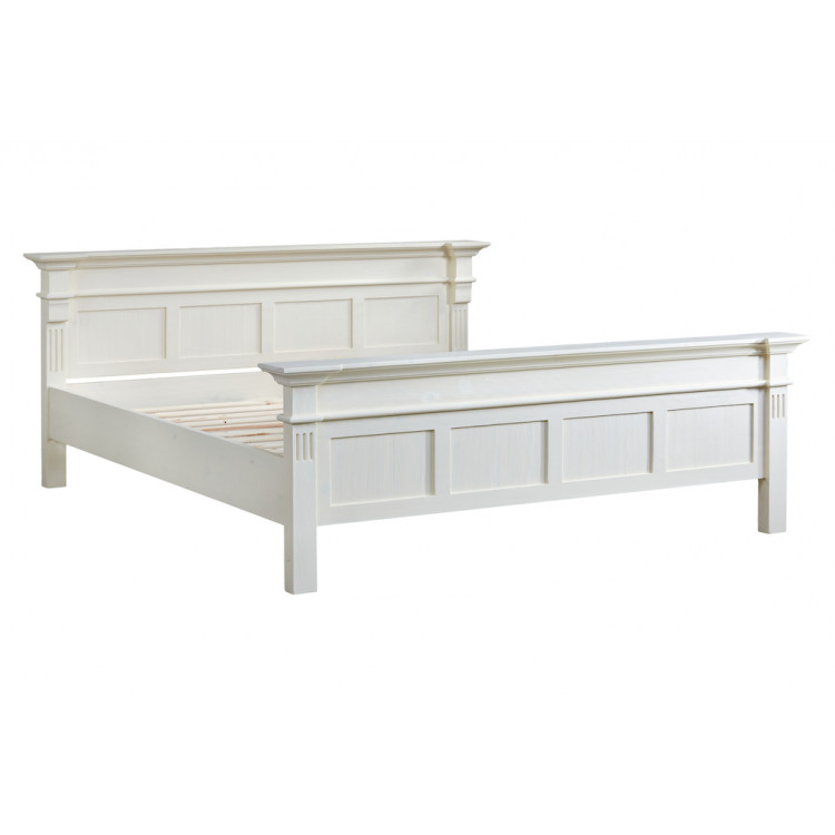 Stylowe białe łóżko drewniane