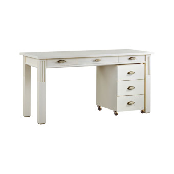 Białe klasyczne biurko drewniane