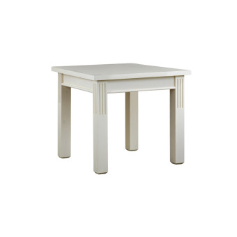 Kwadratowy biały stół z litego drewna 80 cm