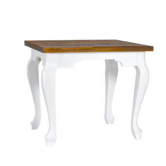 Kwadratowy stół drewniany z toczonymi nogami 80