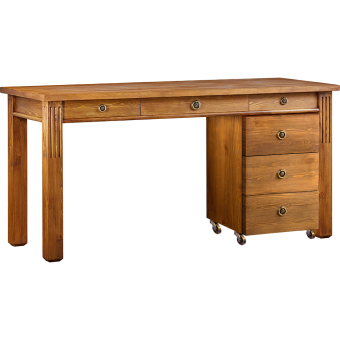 Stylowe biurko drewniane z szufladami pod blatem