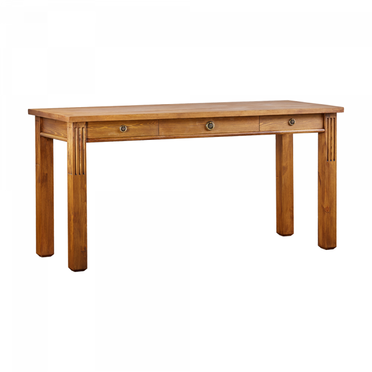 Proste stylowe biurko drewniane z 3 szufladami 160 cm