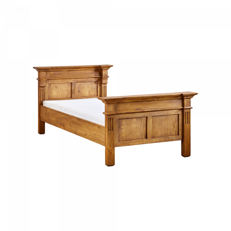 Stylowe łóżko hotelowe z drewna 90 cm